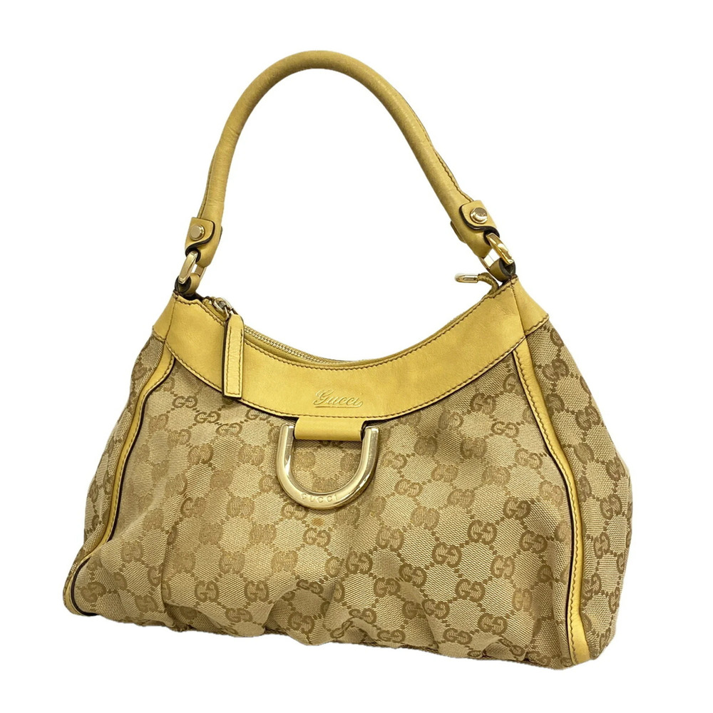 Gucci GG Canvas Handbag 190525 Beige Champagne Women's